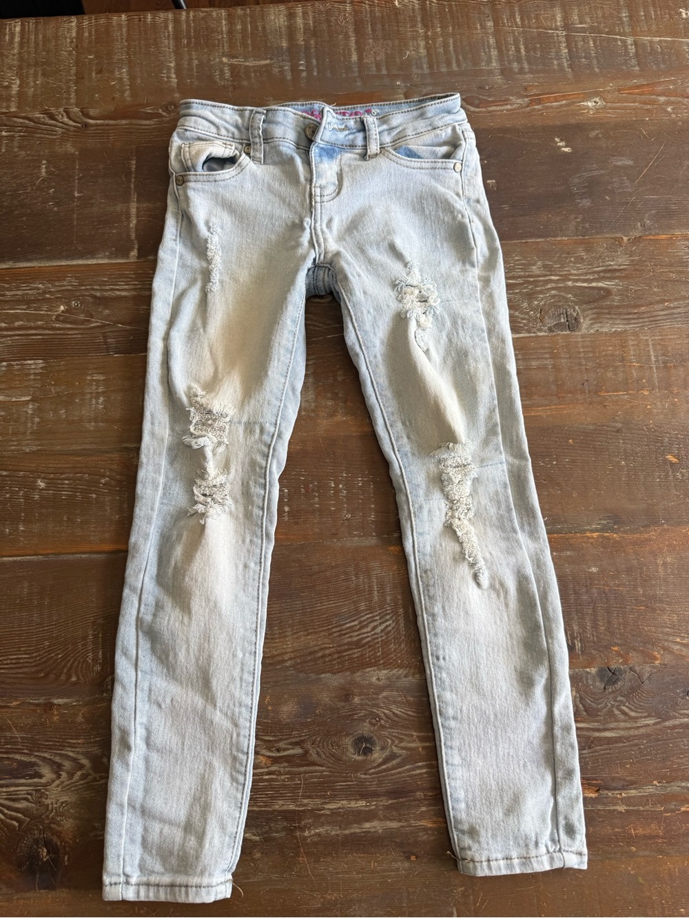 Kids' Light Blue Distressed Stretch Jeans